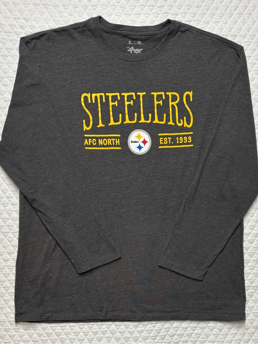Pittsburgh Steelers Long Sleeve Tee - Charcoal Grey XL